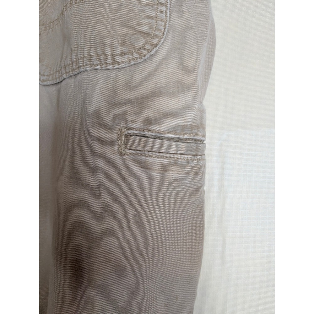 Men's Carhartt Pants 44 x 32 Relaxed Fit Khaki Canvas Work Jeans B299 Destructed - Picture 11 of 11